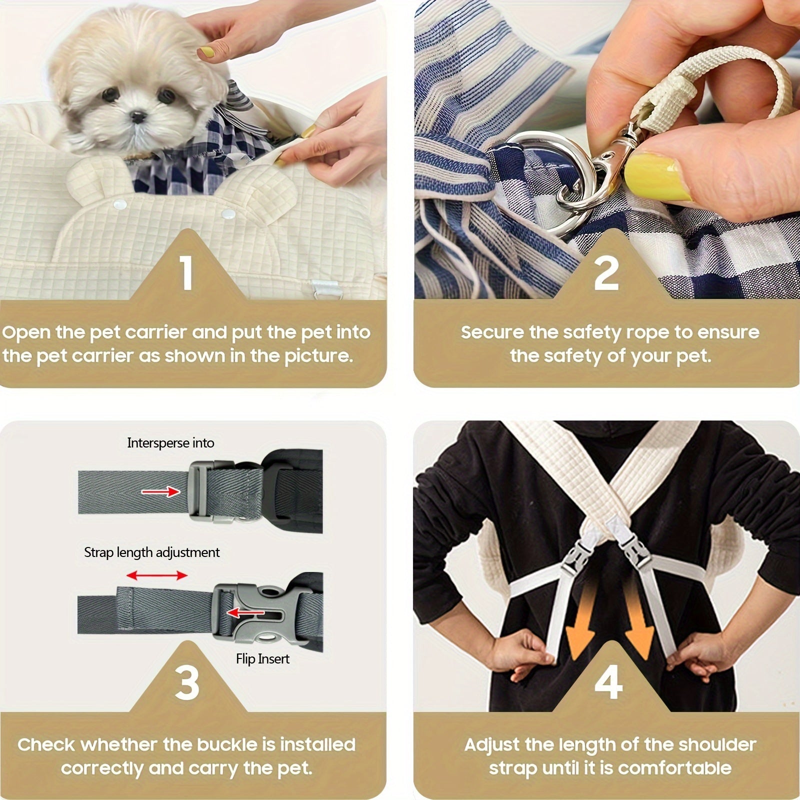 Quilted Teddy Carrier for Small Pets