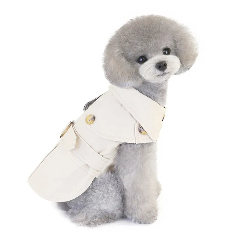 Classic Trench Coat for Small Dog in Khaki