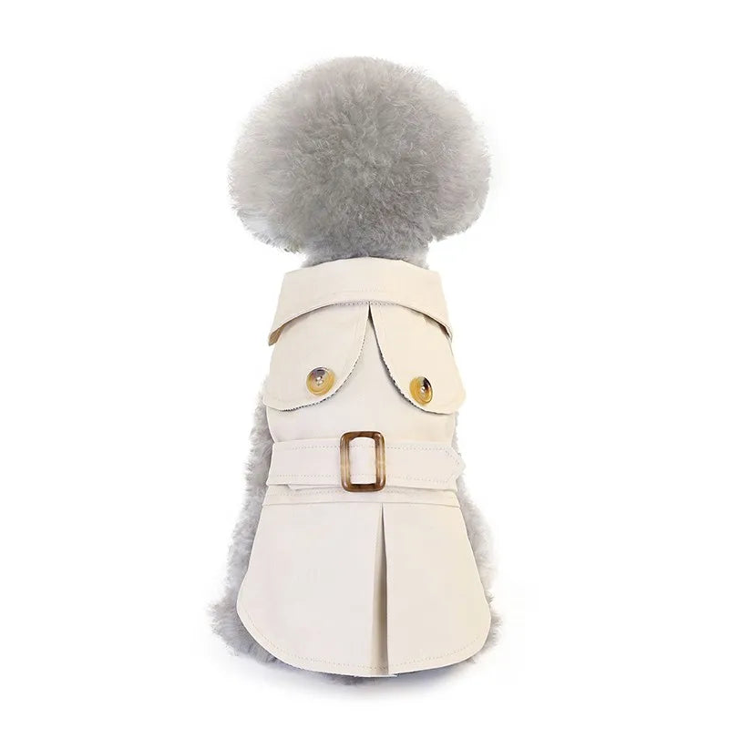 Classic Trench Coat for Small Dog in Khaki