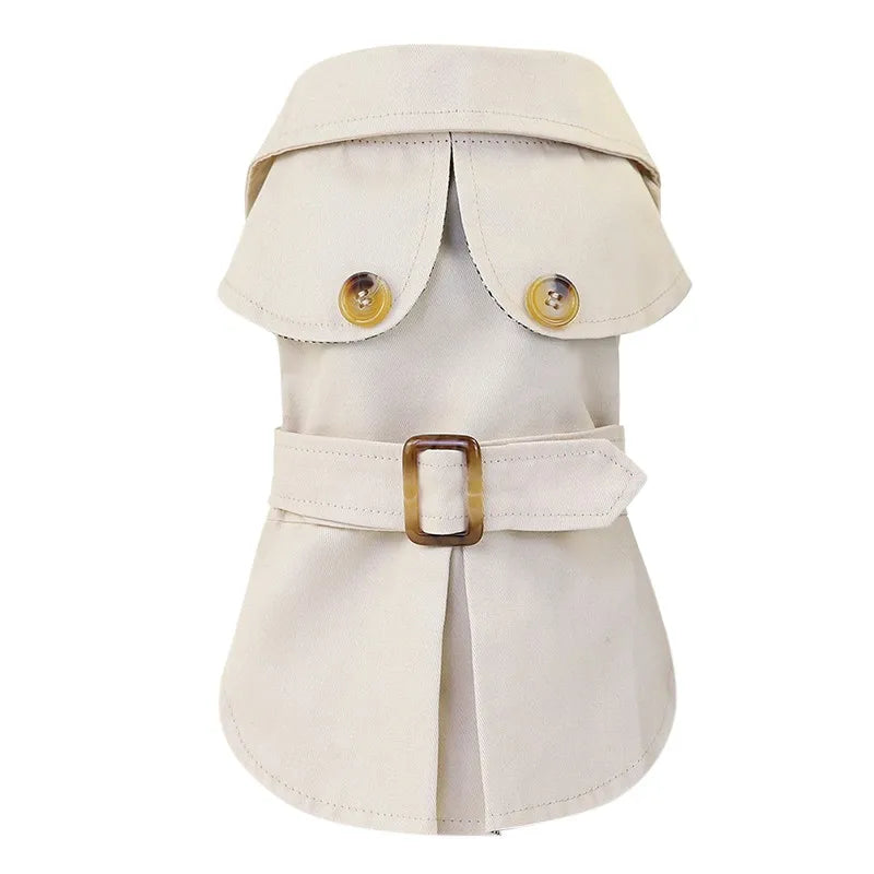 Classic Trench Coat for Small Dog in Khaki