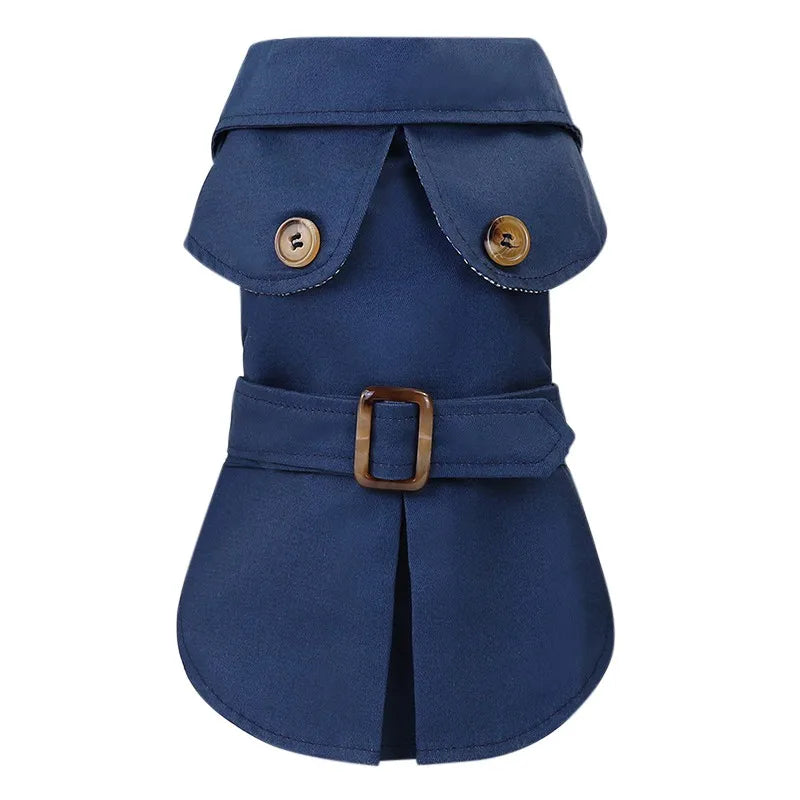Classic Trench Coat for Small Dog in French Navy