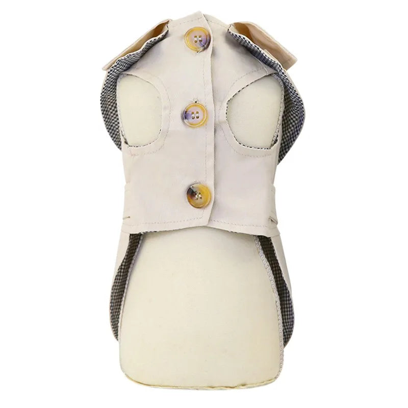 Classic Trench Coat for Small Dog in Khaki