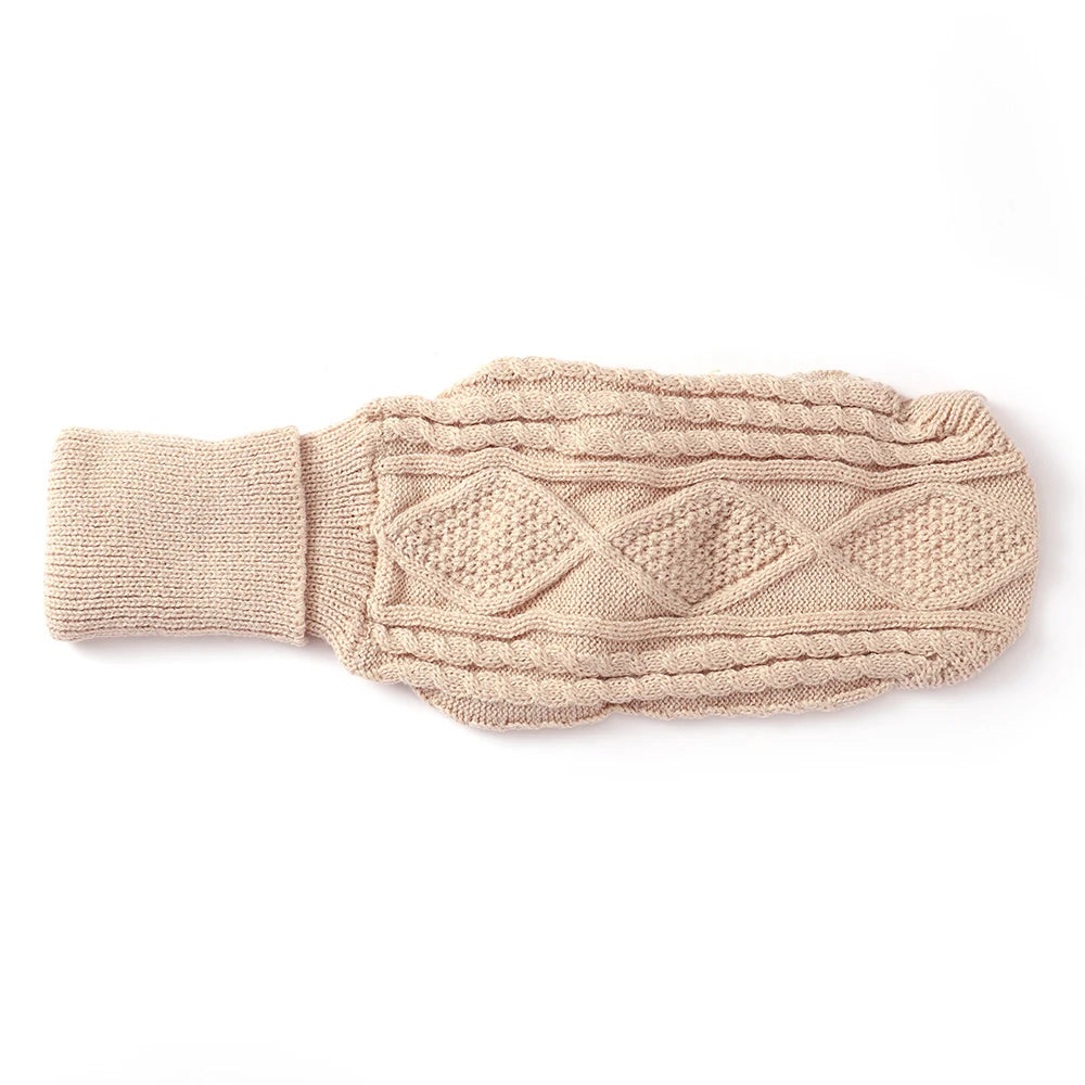 Turtleneck Diamond-Knit Sweater in Oatmeal for Italian Greyhound/Whippet