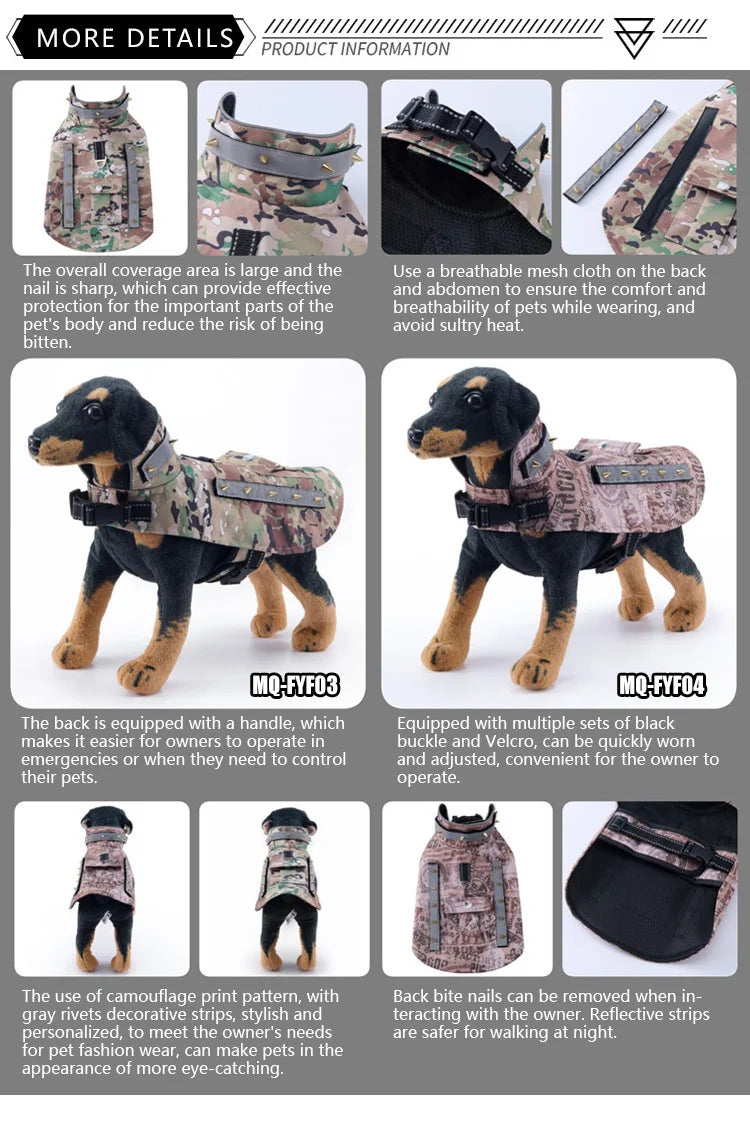 Protective Dog Vest for Small-Medium Dogs in Green Camouflage