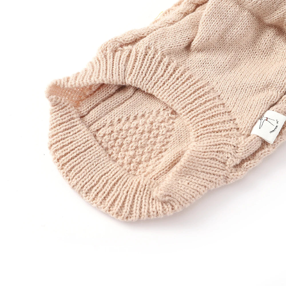 Turtleneck Diamond-Knit Sweater in Oatmeal for Italian Greyhound/Whippet