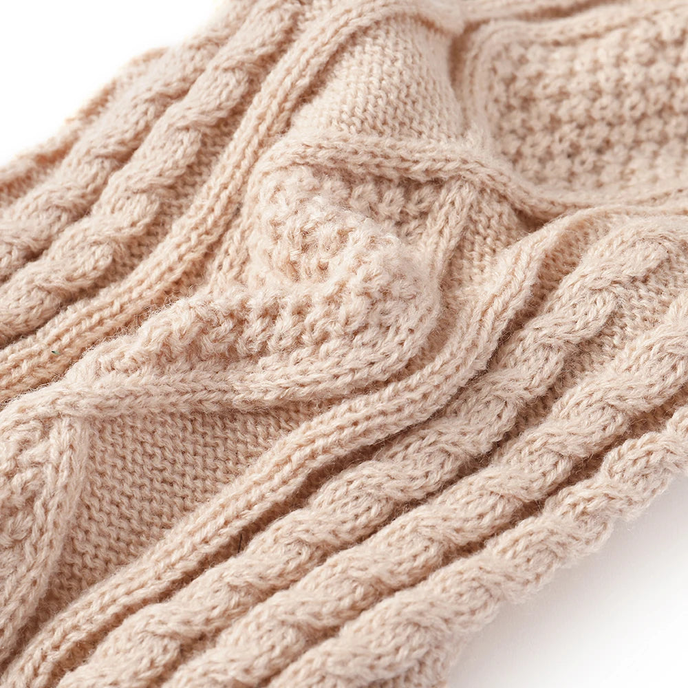Turtleneck Diamond-Knit Sweater in Oatmeal for Italian Greyhound/Whippet
