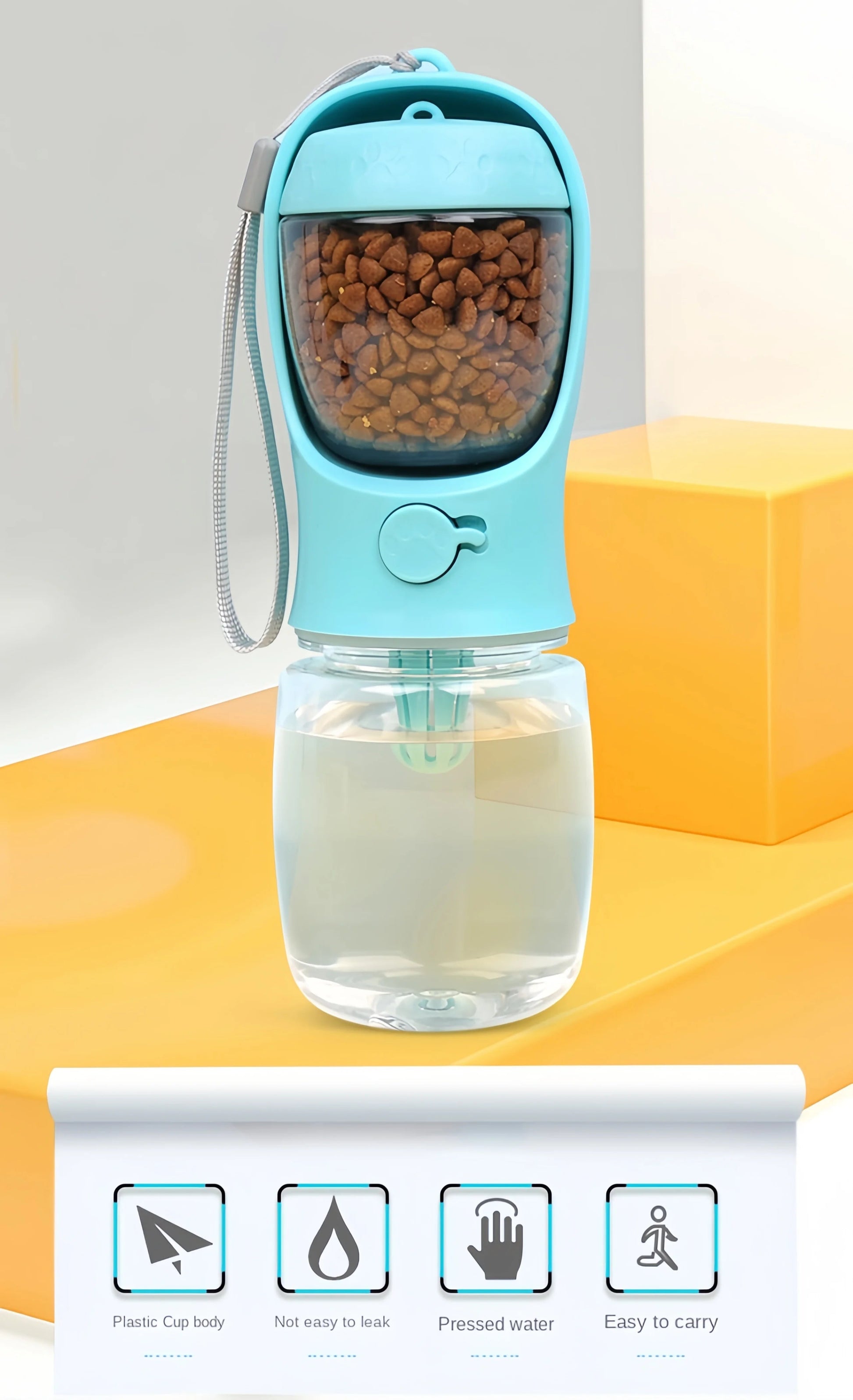 Portable Food and Water Dispenser Bottle in Blue