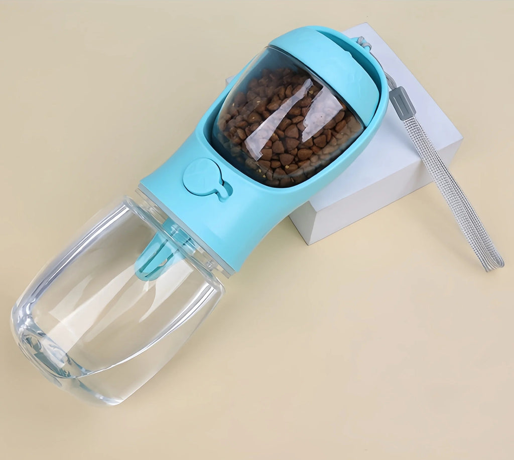 Portable Food and Water Dispenser Bottle in Blue