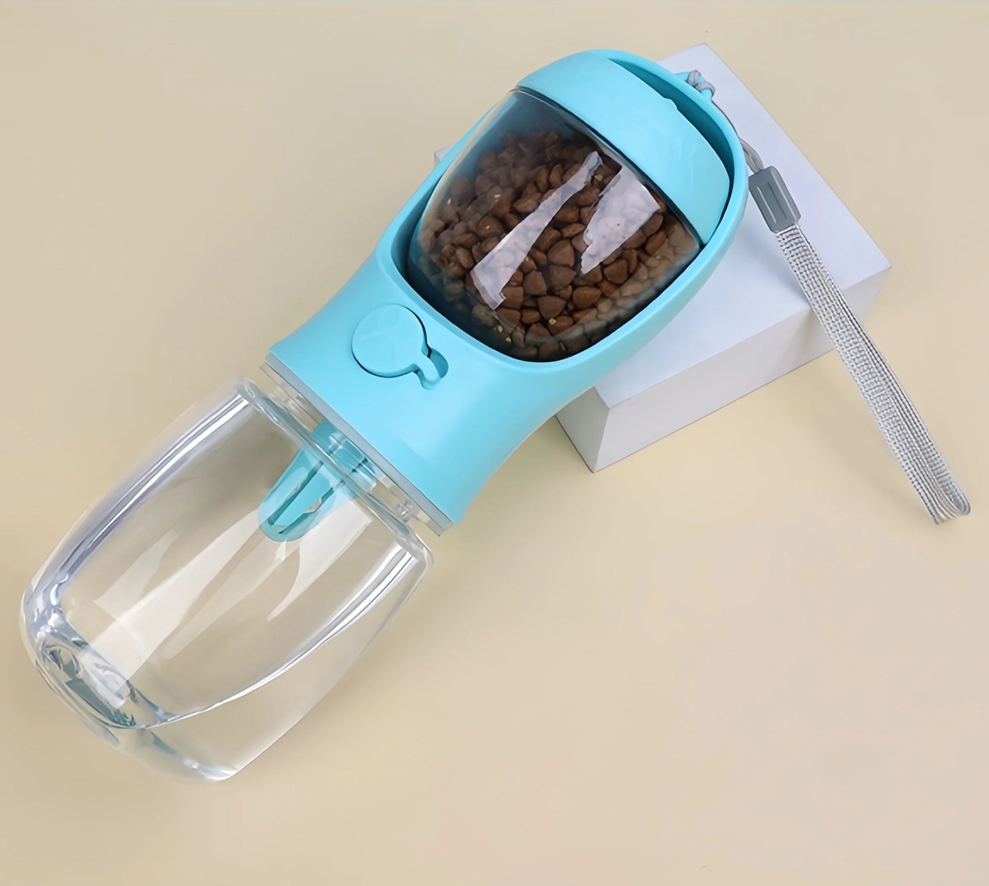 Portable Food and Water Dispenser Bottle in Blue
