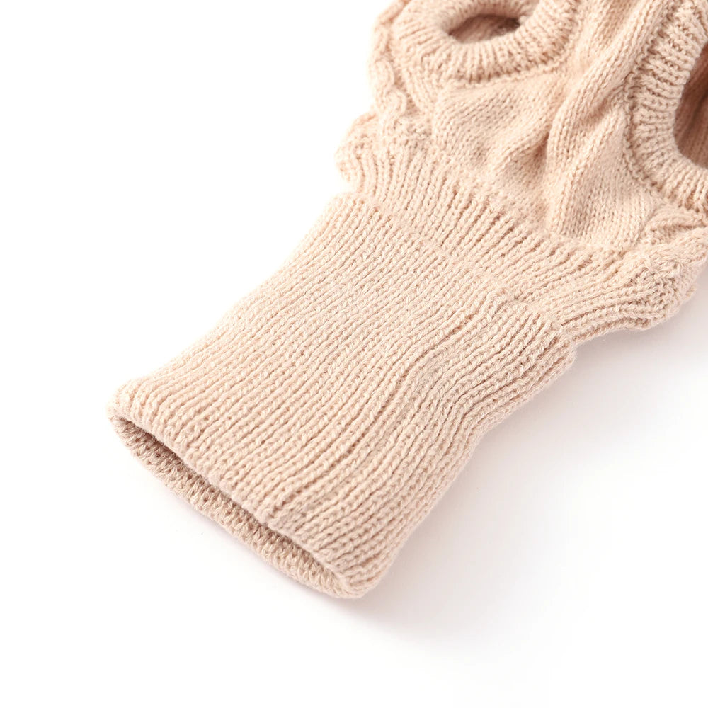 Turtleneck Diamond-Knit Sweater in Oatmeal for Italian Greyhound/Whippet