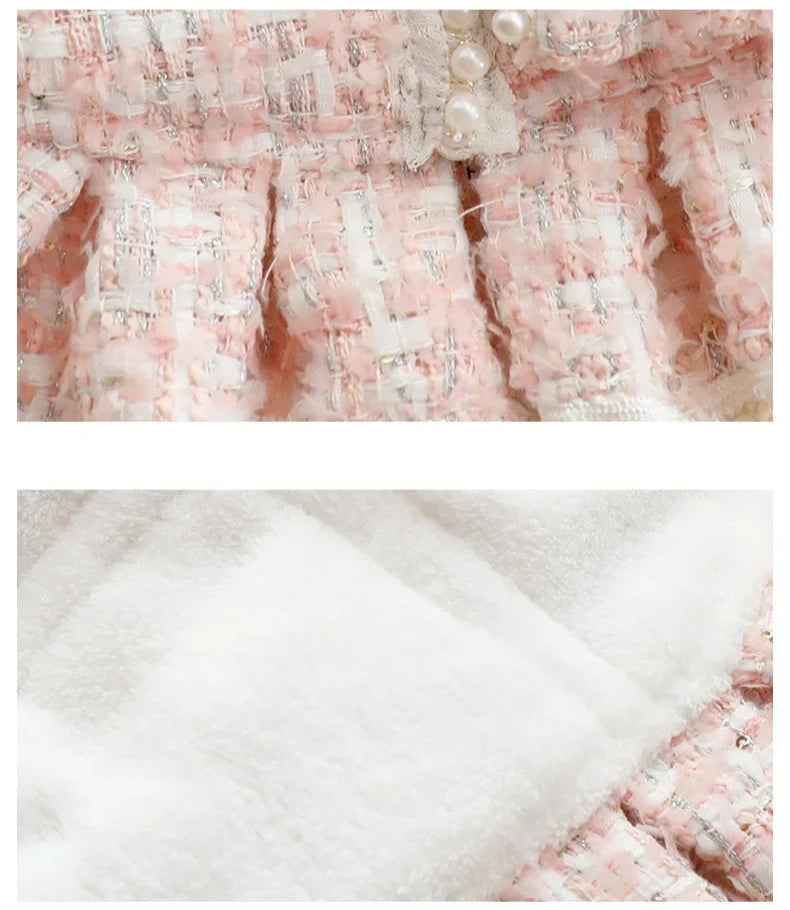 Princess Dress in White Tweed
