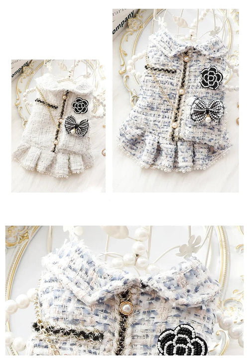 Princess Dress in Blue Tweed