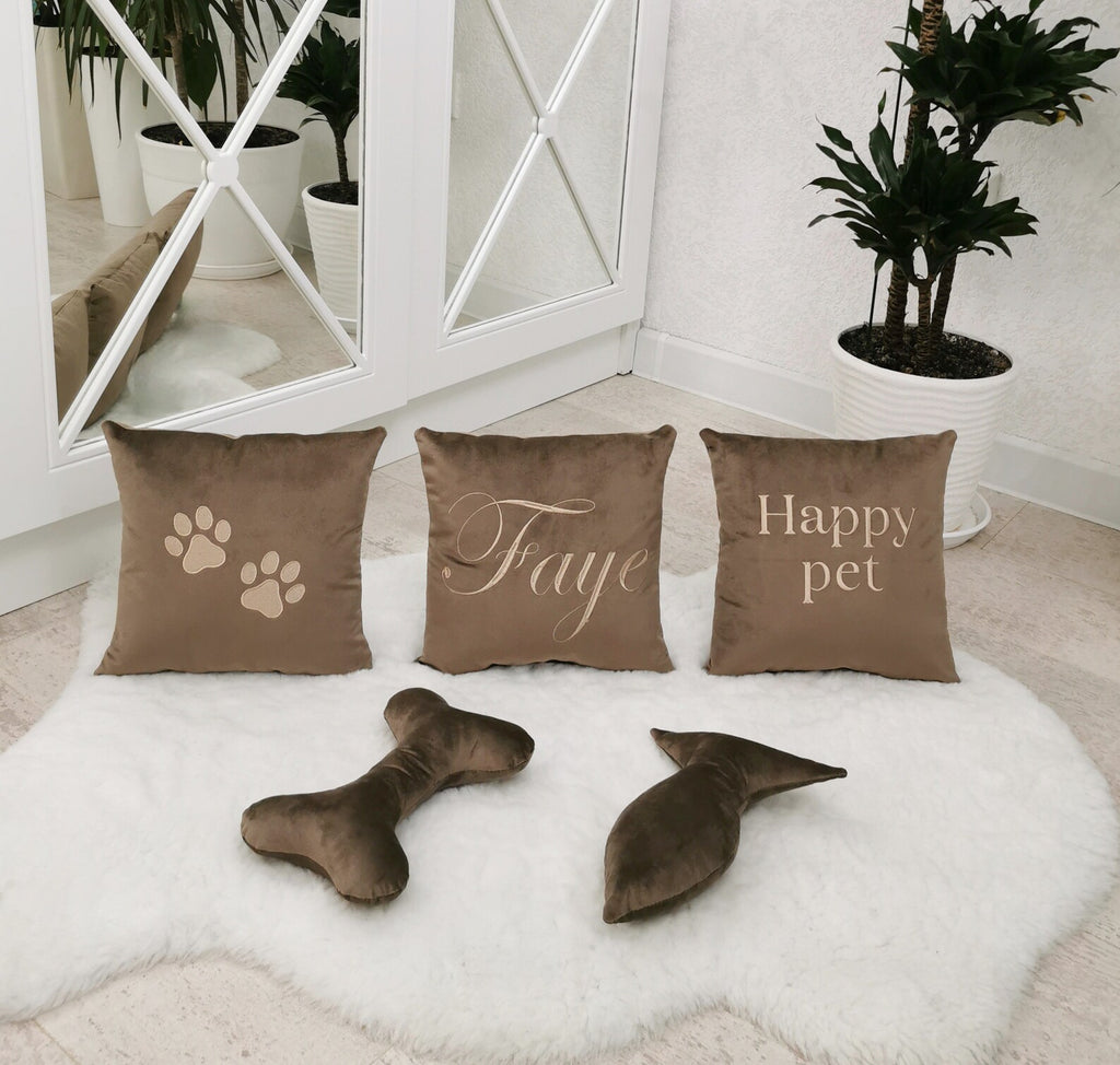 Velvet Dog Bed in Bronze