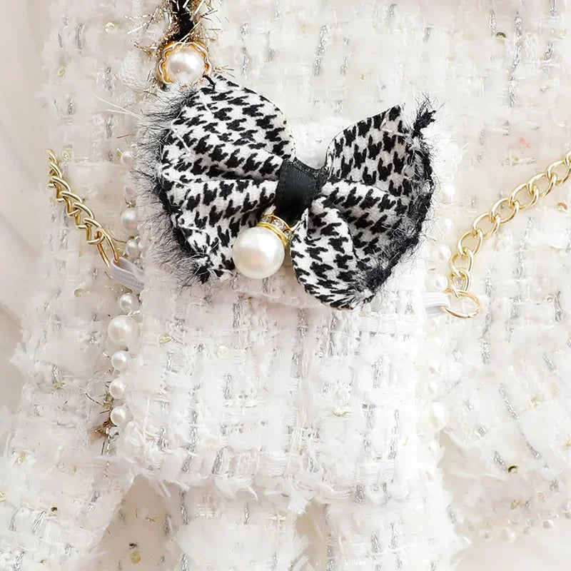 White Cotton Dress Adornment Details