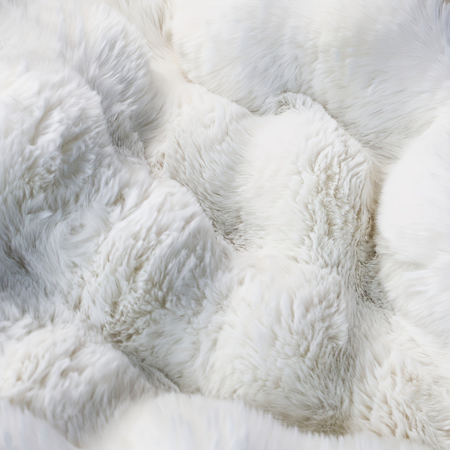 Faux Rabbit Fur Blanket in White