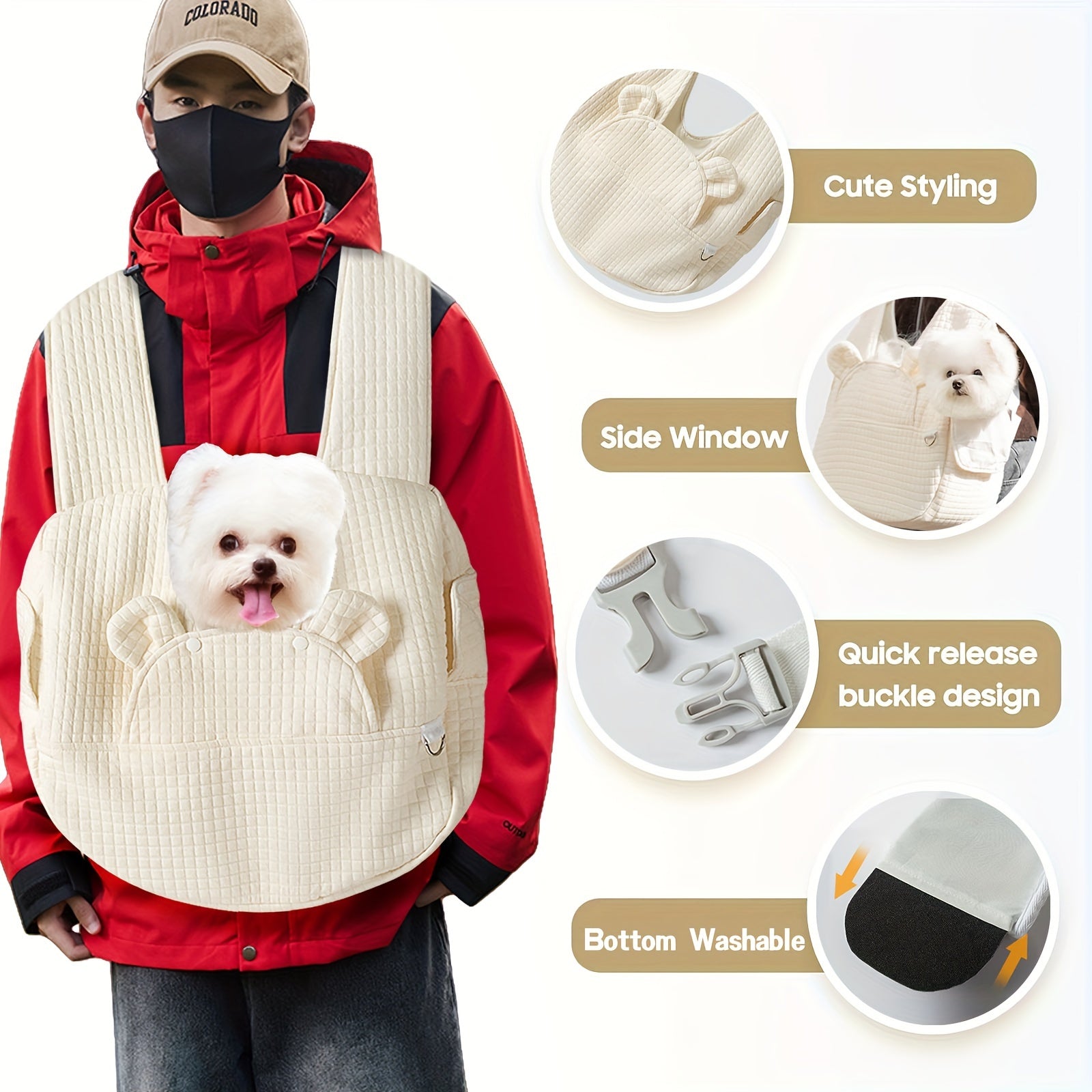 Quilted Teddy Carrier for Small Pets